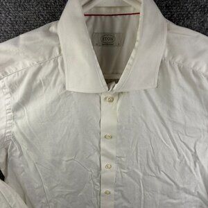 Eton 17 Contemporary Button Up Shirt White Long Sleeve Cotton Sweden Designer